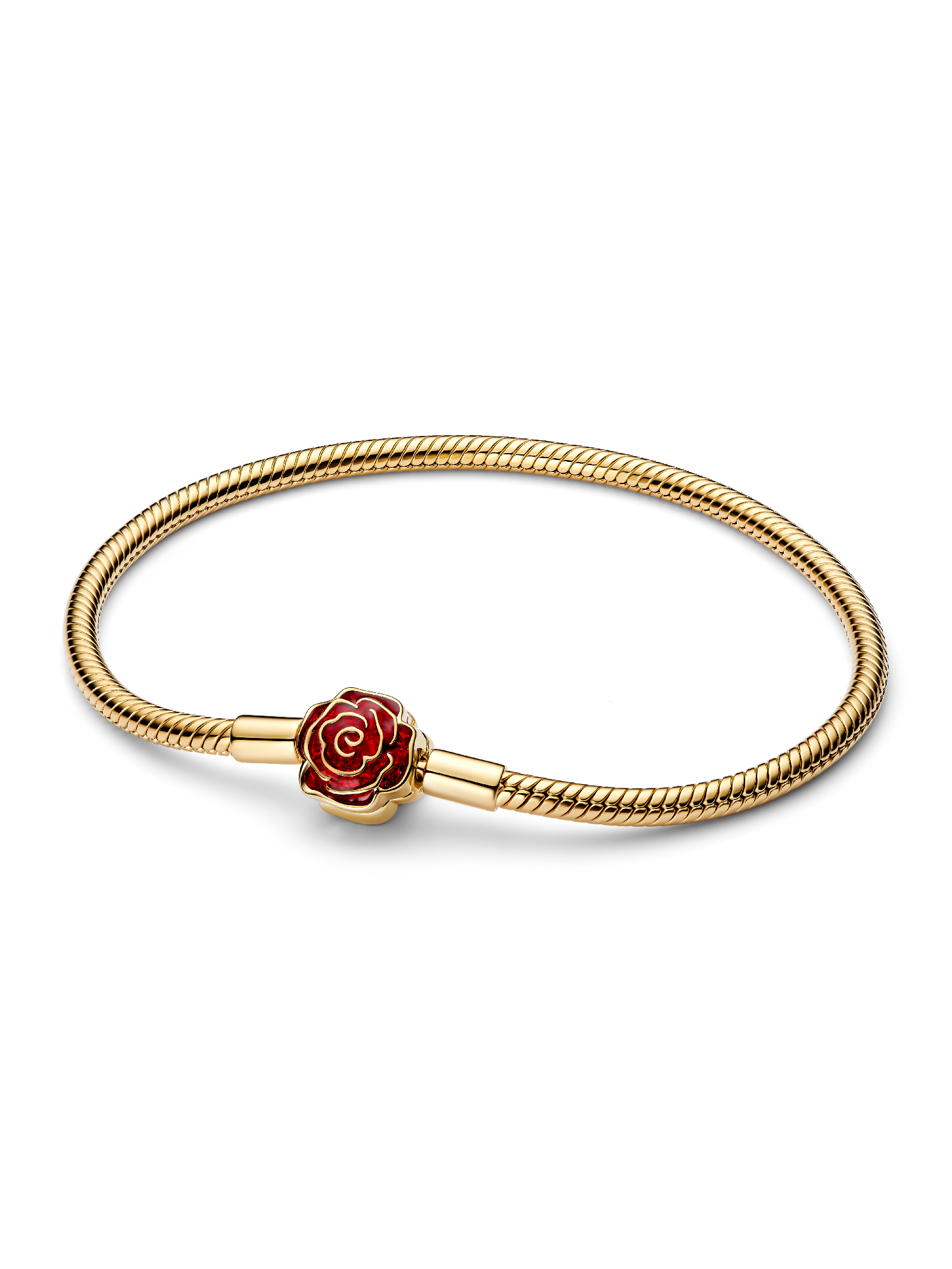 

Браслет-цепочка Зачарованная роза из мультфильма Красавица и чудовище Диснея Pandora, 14-каратное золотое покрытие