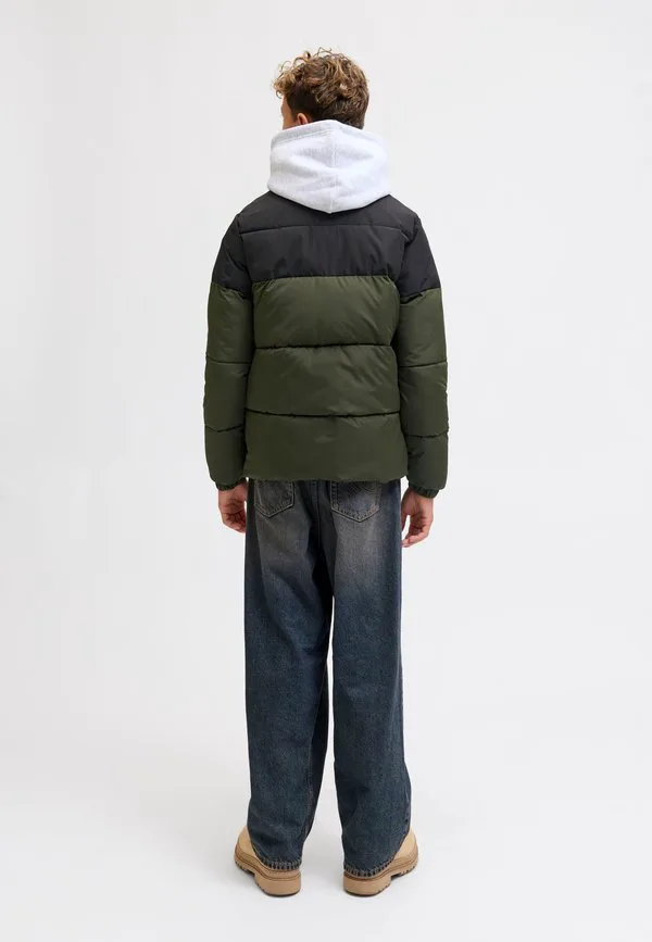 Зимняя куртка jjmaze с пуховым воротником для младшего возраста Jack & Jones Junior, Rosin Detail Black Blocking — фото 3
