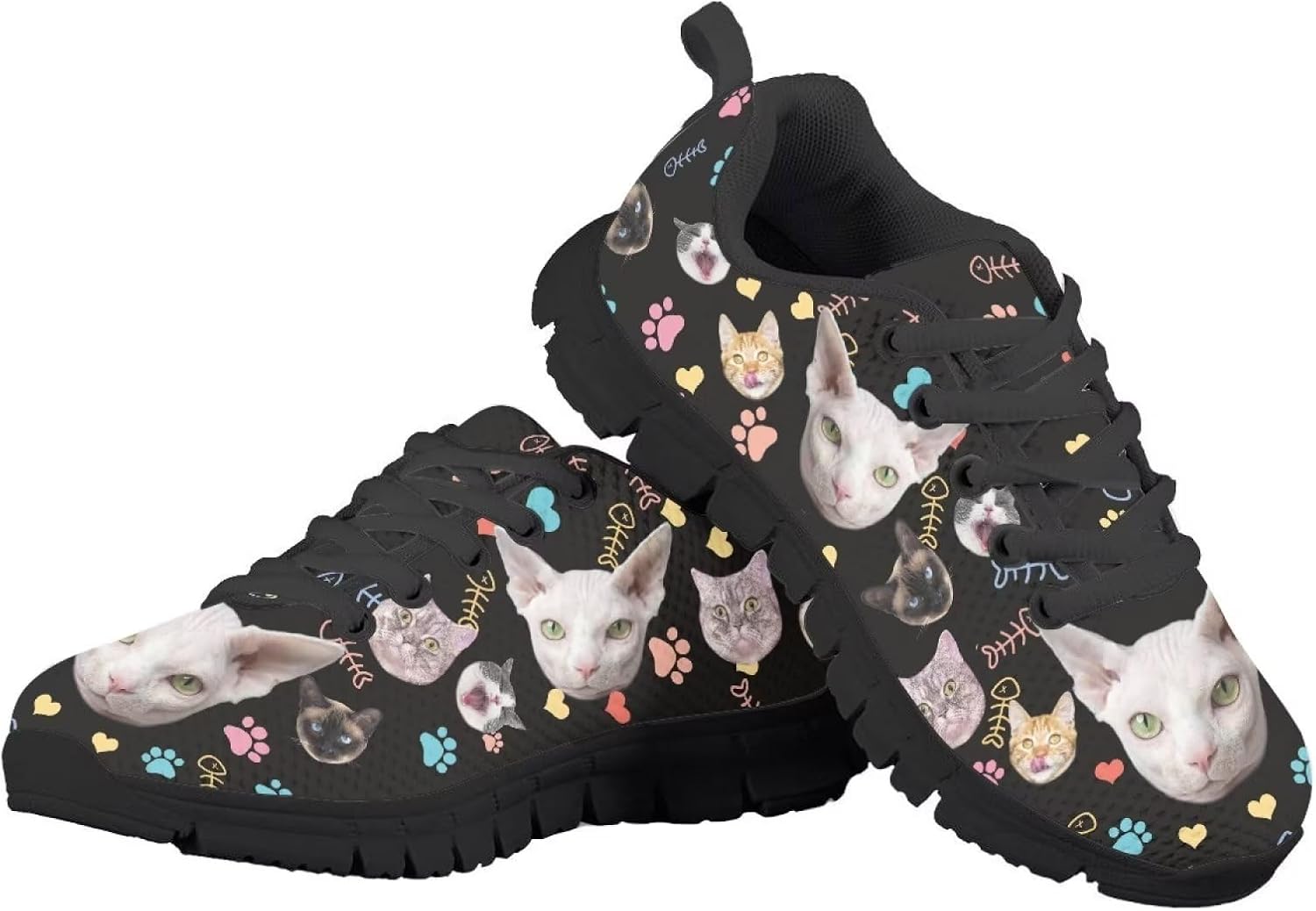 

Кроссовки GIFTPUZZ для детей и взрослых унисекс, легкие и дышащие, для бега, походов, прогулок, спорта и путешествий, Cats