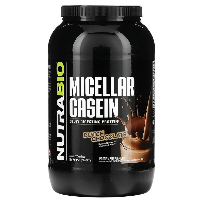 

NutraBio, Мицеллярный казеин, голландский шоколад, 907 г (2 фунта)