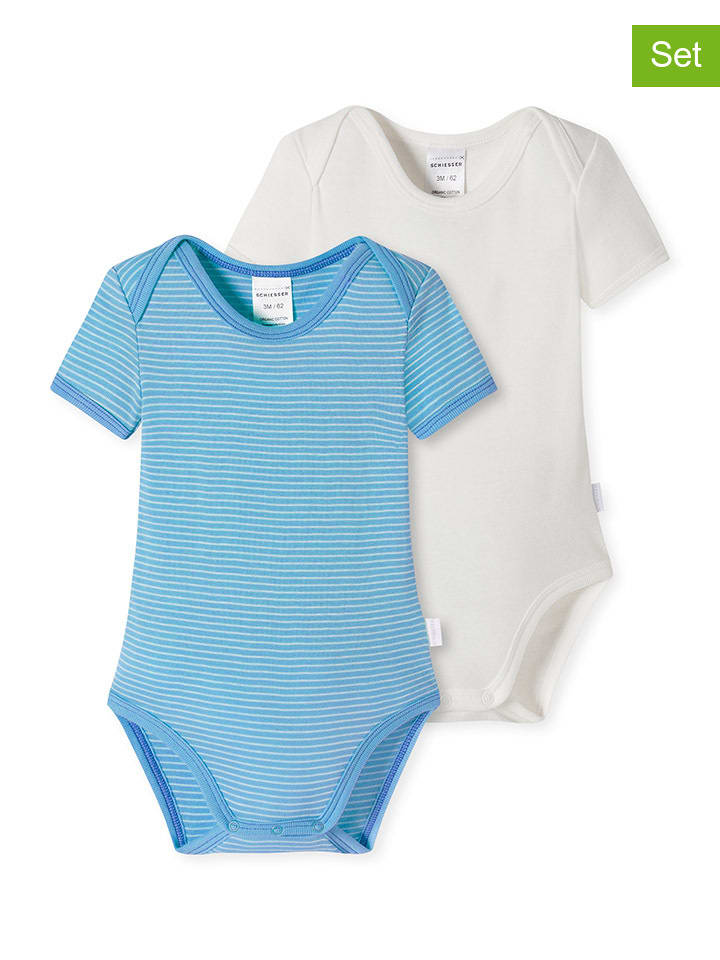 

Schiesser Комплект из 2 боди сине-белого цвета