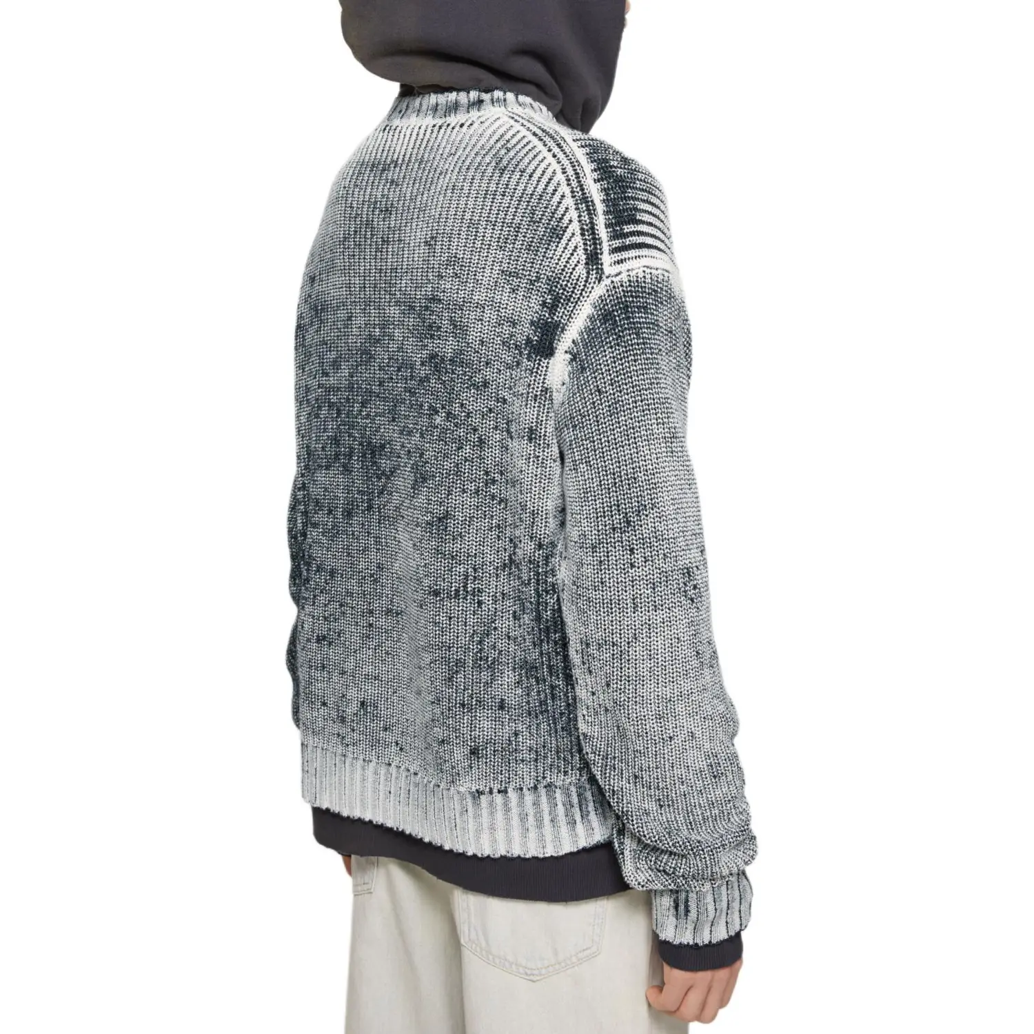Футболка с длинными рукавами и нашивкой с логотипом Acne Studios, черно-белая — фото 4