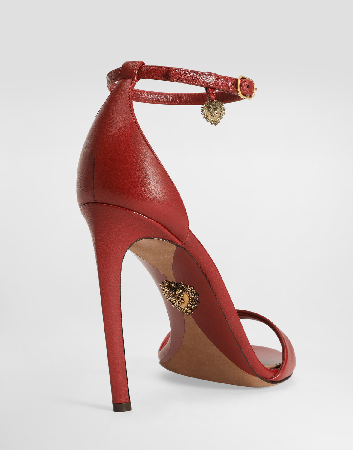 Сандалии из полированной козьей кожи Dolce & Gabbana, красный — фото 4