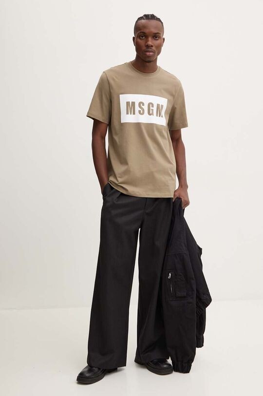 

Хлопковая футболка Msgm, зеленый
