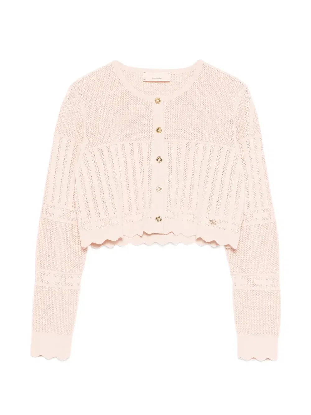 Кардиган на пуговицах с волнистым краем Elisabetta Franchi Kids, розовый