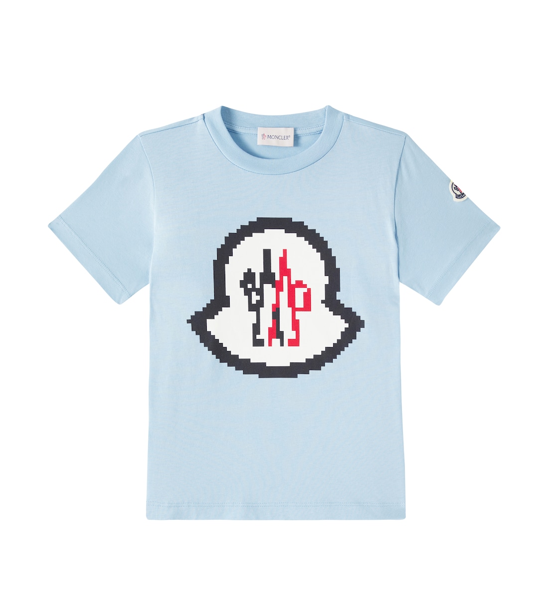

Хлопковая футболка Moncler Enfant, светло-синий