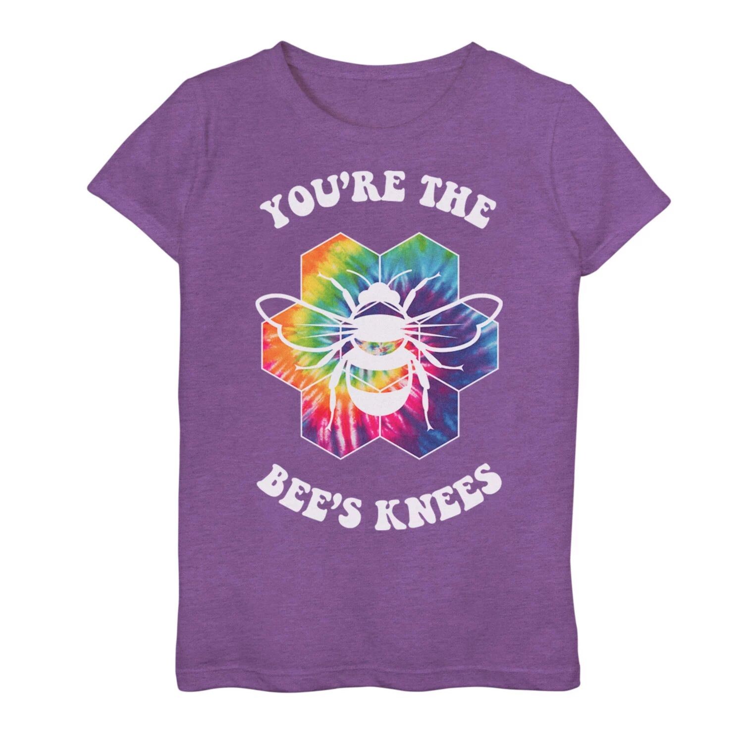 

Футболка You're The Bees до колен для девочек 7–16 лет с геометрическим узором Tie-Dye Porait в стиле ретро Licensed Character
