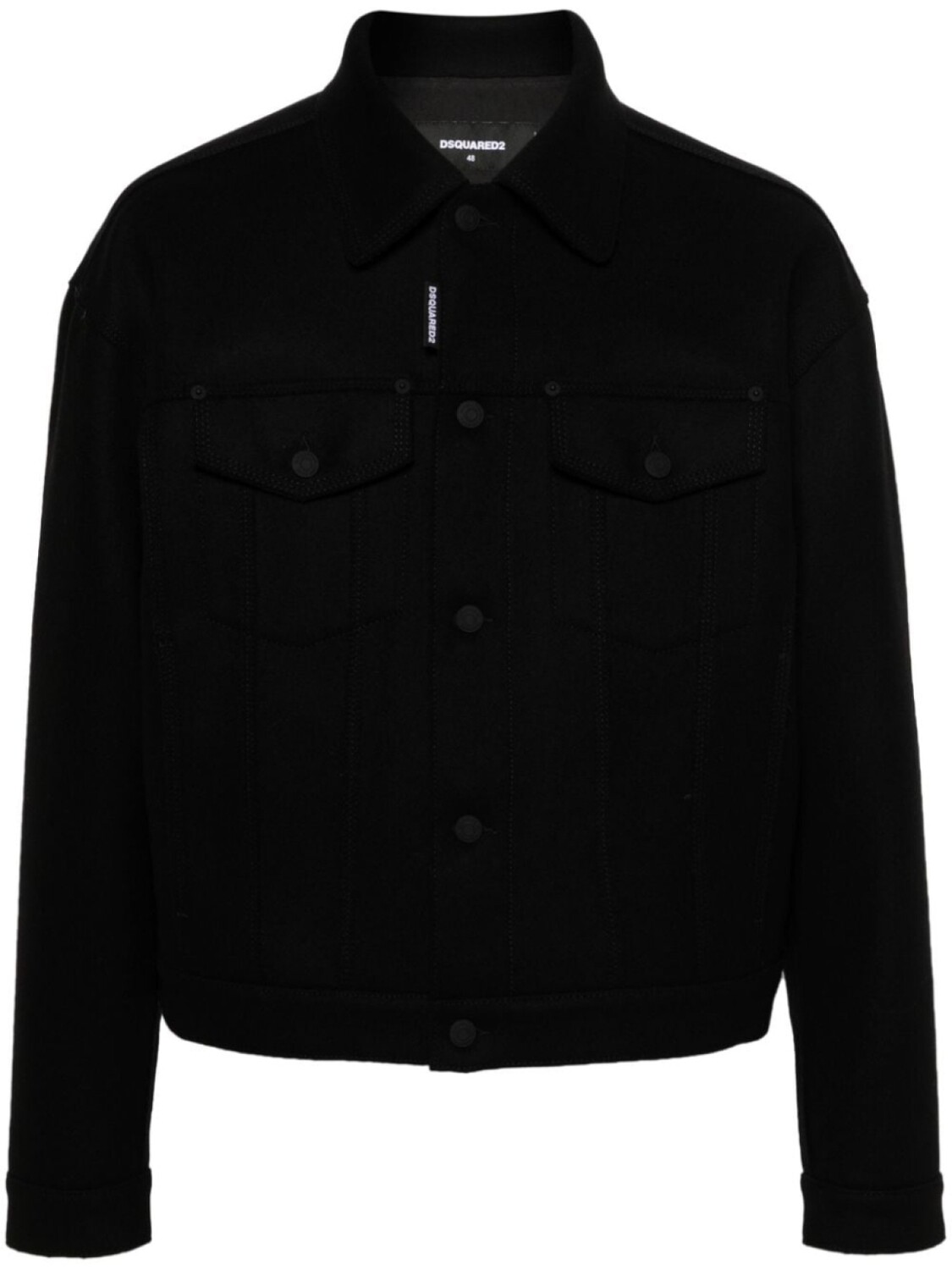 Dsquared2 куртка-рубашка с объемным воротником, черный