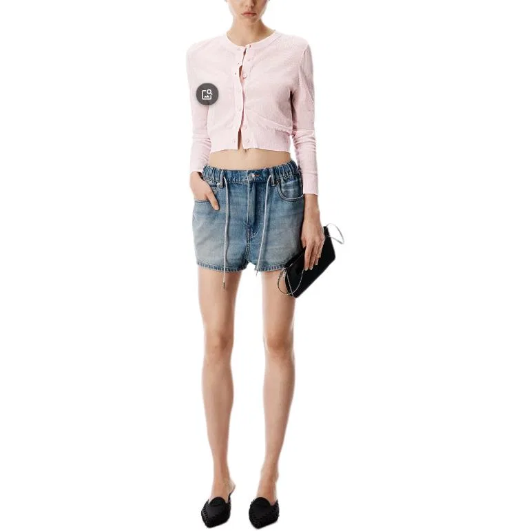 Шорты Marathon Crystal-Drawcord Alexander Wang, Indigo — фото 3