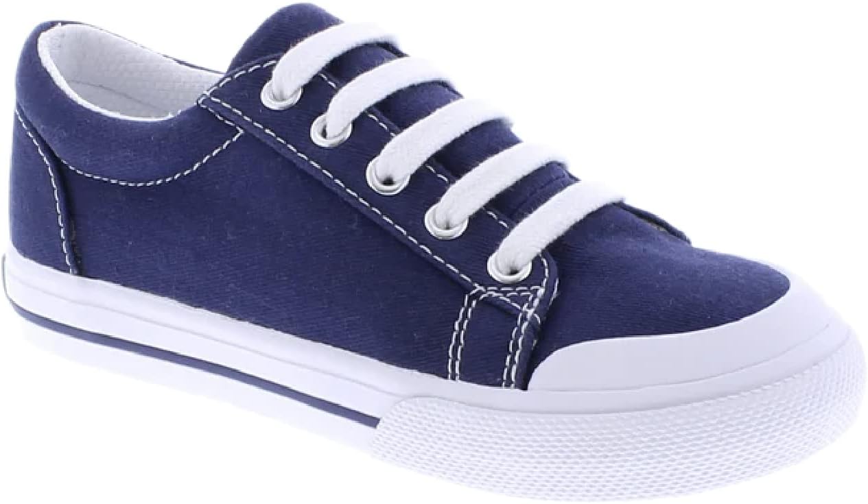 

Детские кеды FOOTMATES Taylor на шнуровке из ткани для мальчиков и девочек - теннисные кроссовки с широкой носочной частью, стельками с индивидуальной подгонкой, вулканизированной подошвой - для малышей и маленьких детей, возраст 1-8 лет, темно-...