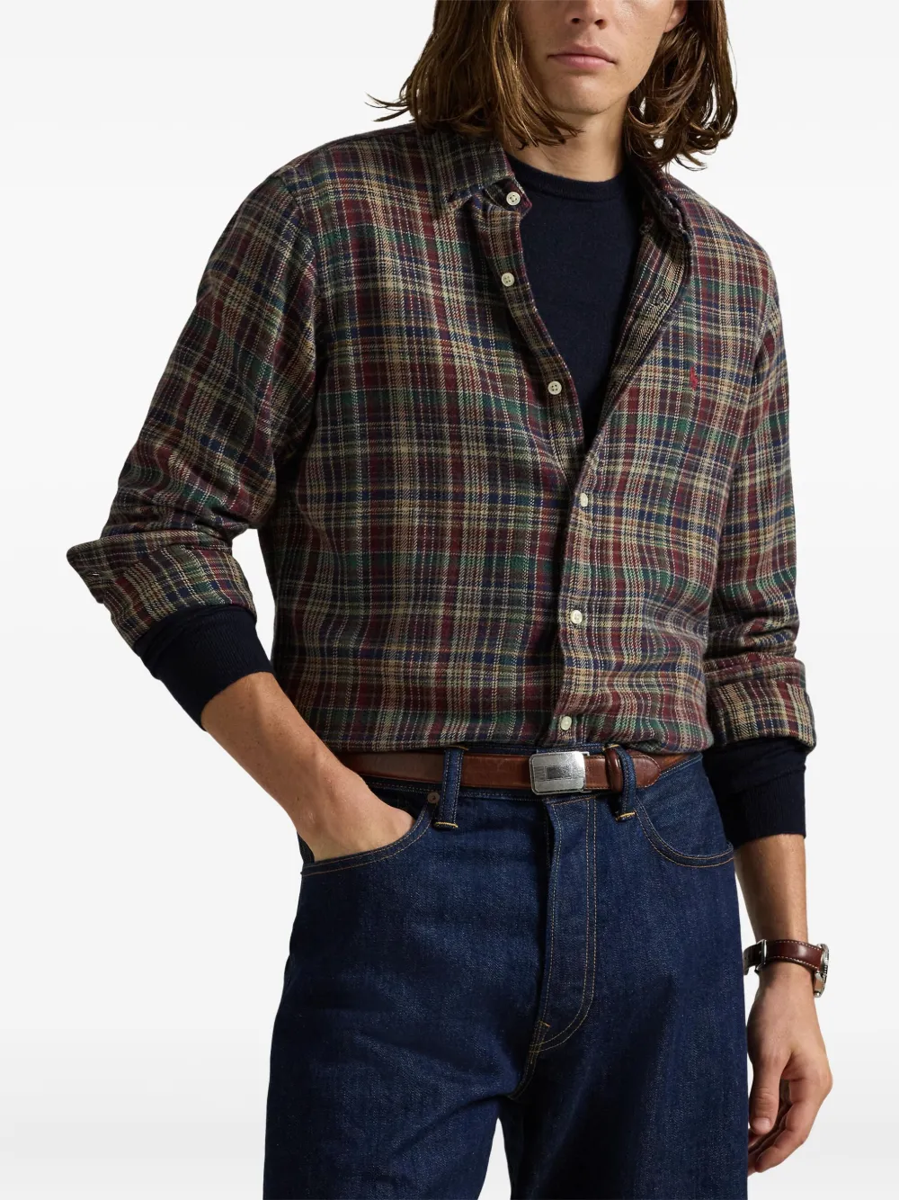 Рубашка из фланели в клетку POLO RALPH LAUREN, красный — фото 3