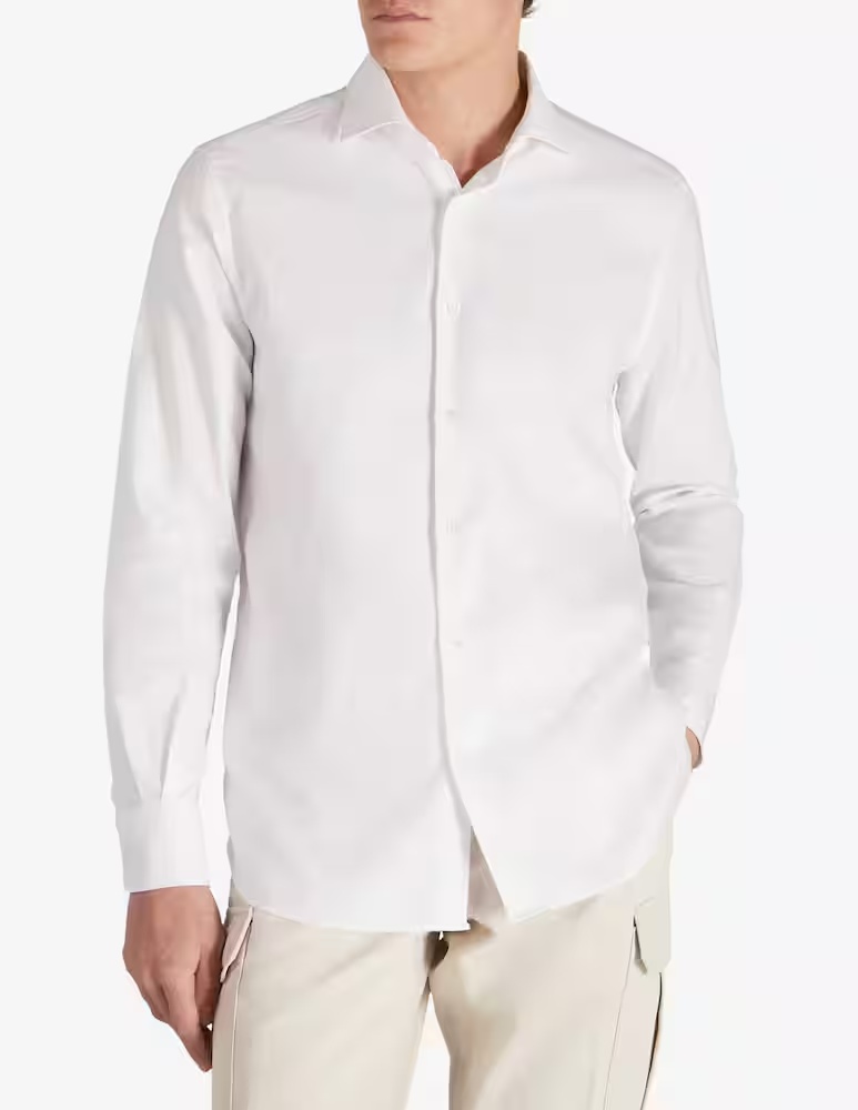 

Glanshirt Облегающая рубашка из оксфордского хлопка Slowear, цвет Bianco Ottico