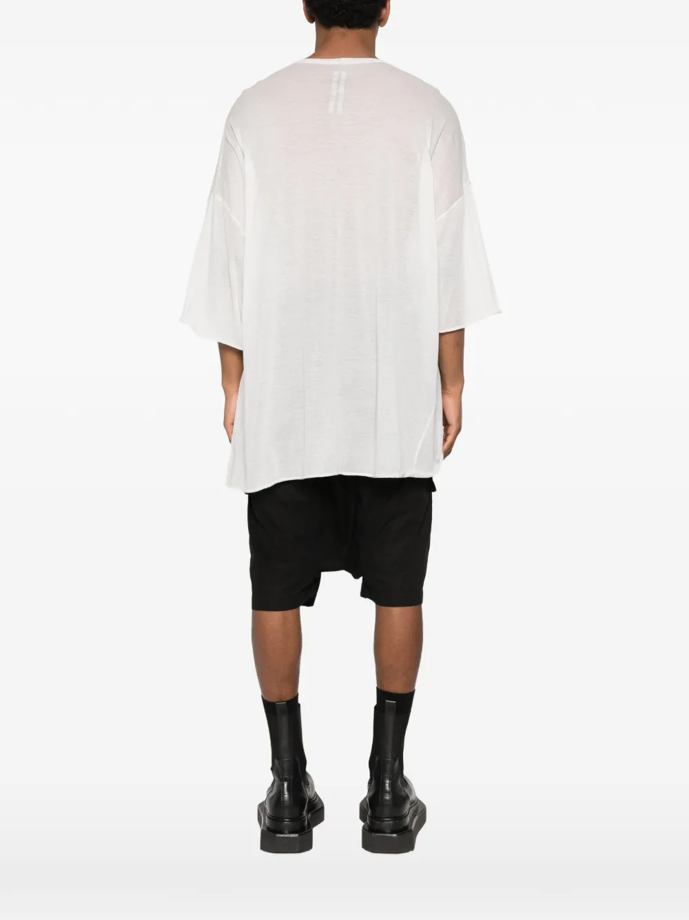 Футболка с короткими рукавами и V-образным вырезом Tommy Rick Owens, белый — фото 4