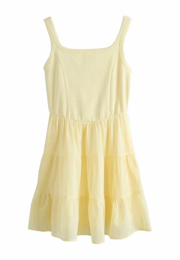 Платье мини Next, Tall fit square neck mini tiered summer dress, пастельно-желтый — фото 4