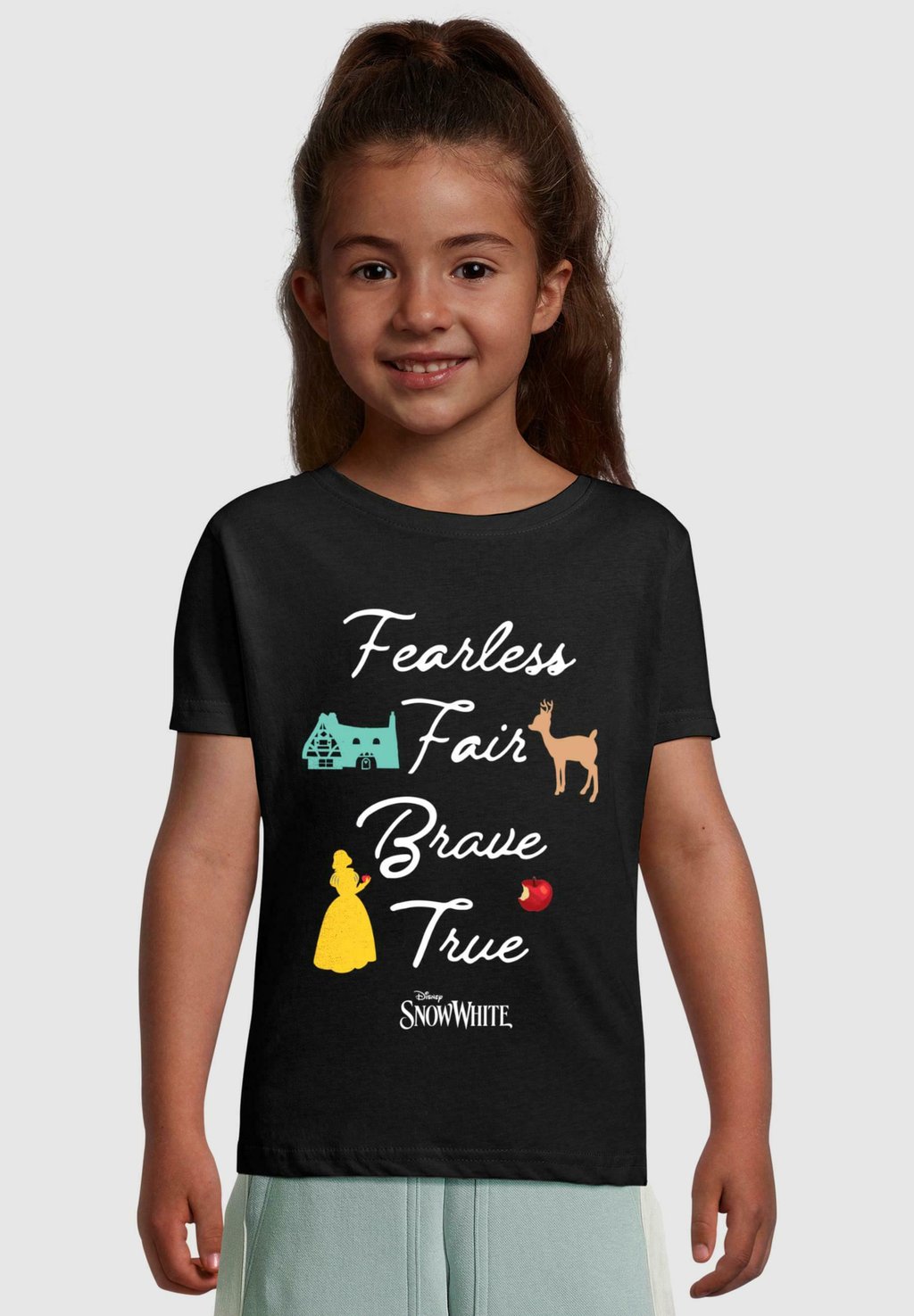 

Футболка с принтом SNOW WHITE - FEARLESS FAIR BRAVE TRUE SHORT SLEEVE ABSOLUTE CULT, черный