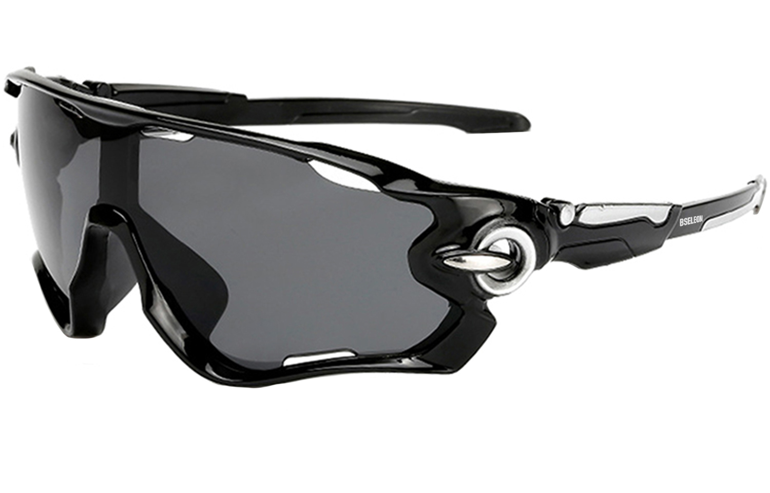 

Унисекс велосипедные очки Everyday Cycling ветрозащитные с защитой от сильного света и ультрафиолета UVA/UVB BSELEON, верх черный низ серебристый красный меркурий