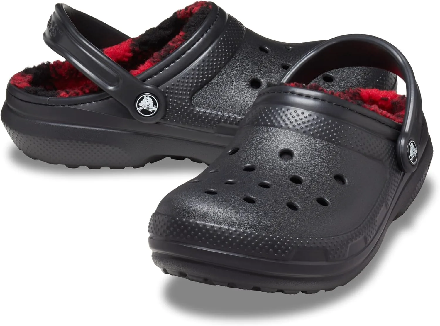 Крокс Унисекс Классические сабо с утепленной подкладкой для праздников Crocs, черный/красный — фото 3