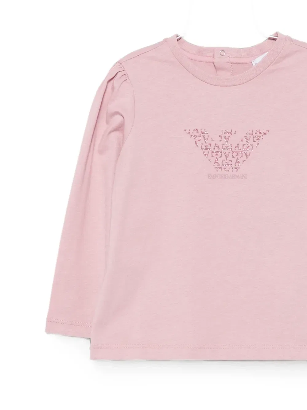 Набор футболок с логотипом и пышными рукавами (набор из двух штук) Emporio Armani Kids, бежевый — фото 2