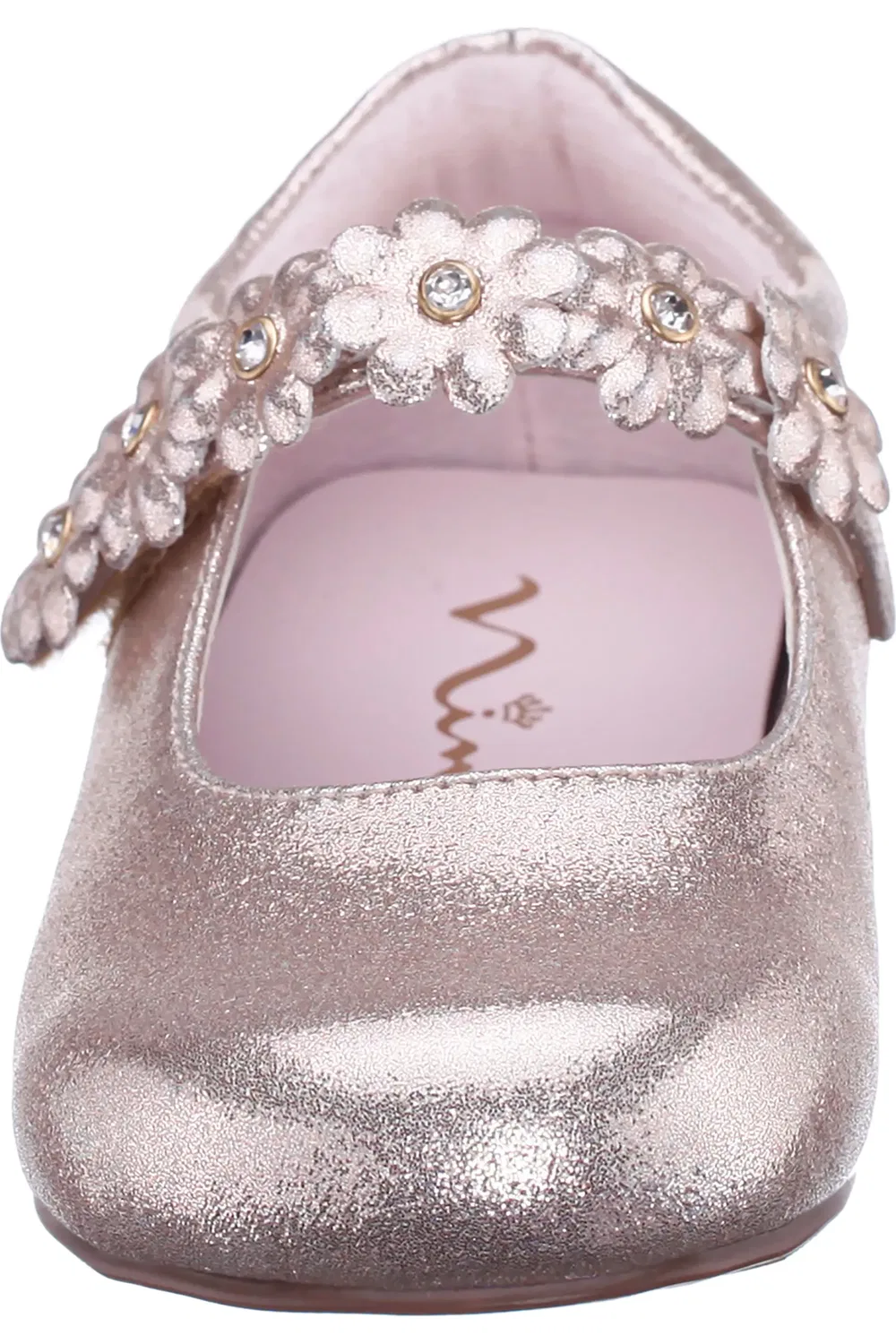 Балетки детские с цветочной аппликацией Tuley Nina, Lt Gold Shimmer — фото 4