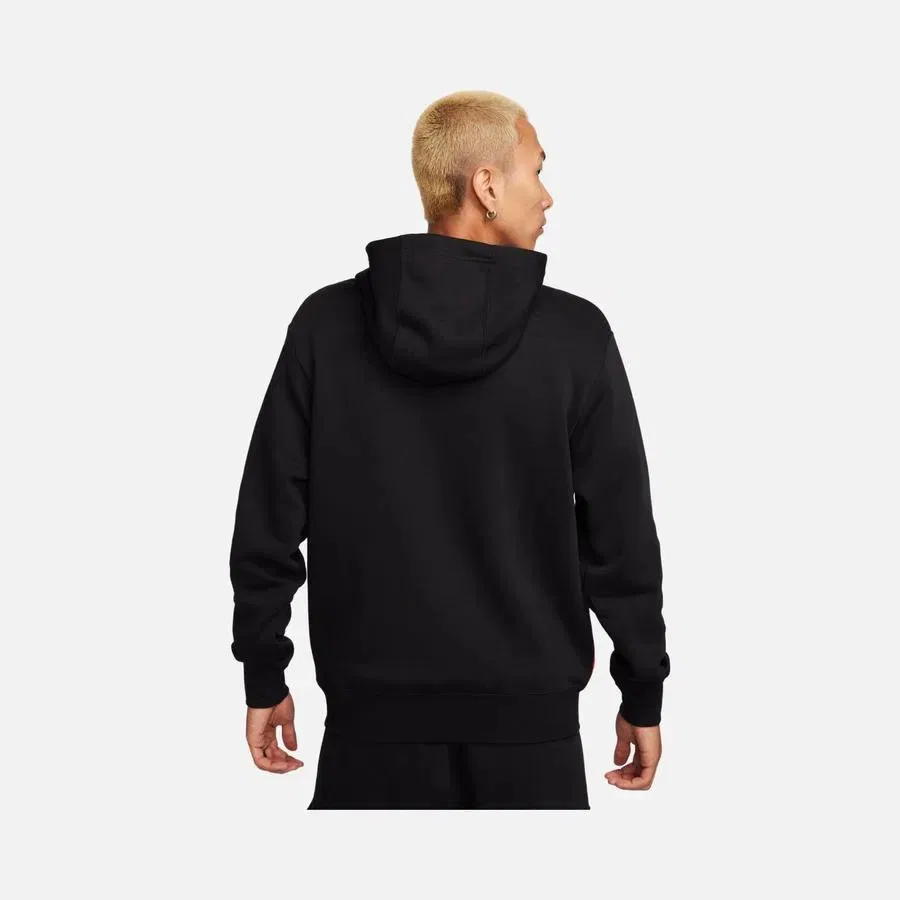 Мужской свитшот-худи с капюшоном из флиса Nike Sportswear Swoosh Air Graphic Fleece Pullover Hoodie, Черный — фото 2