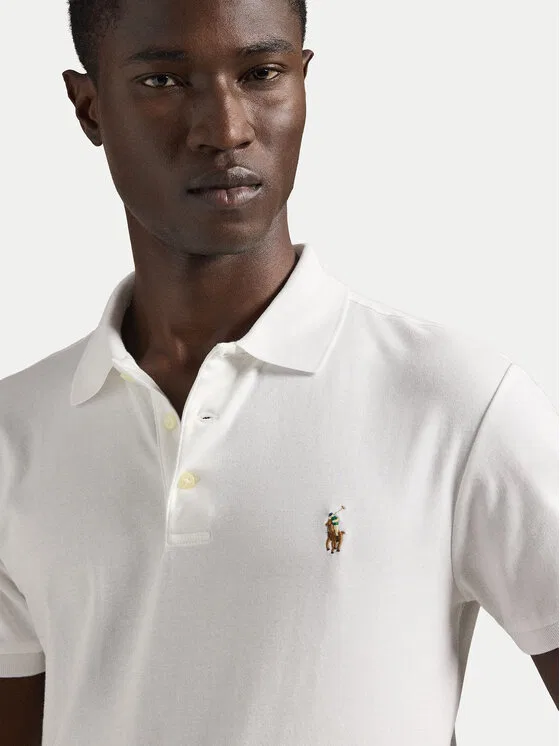 Поло slim fit Polo Ralph Lauren, белый — фото 4