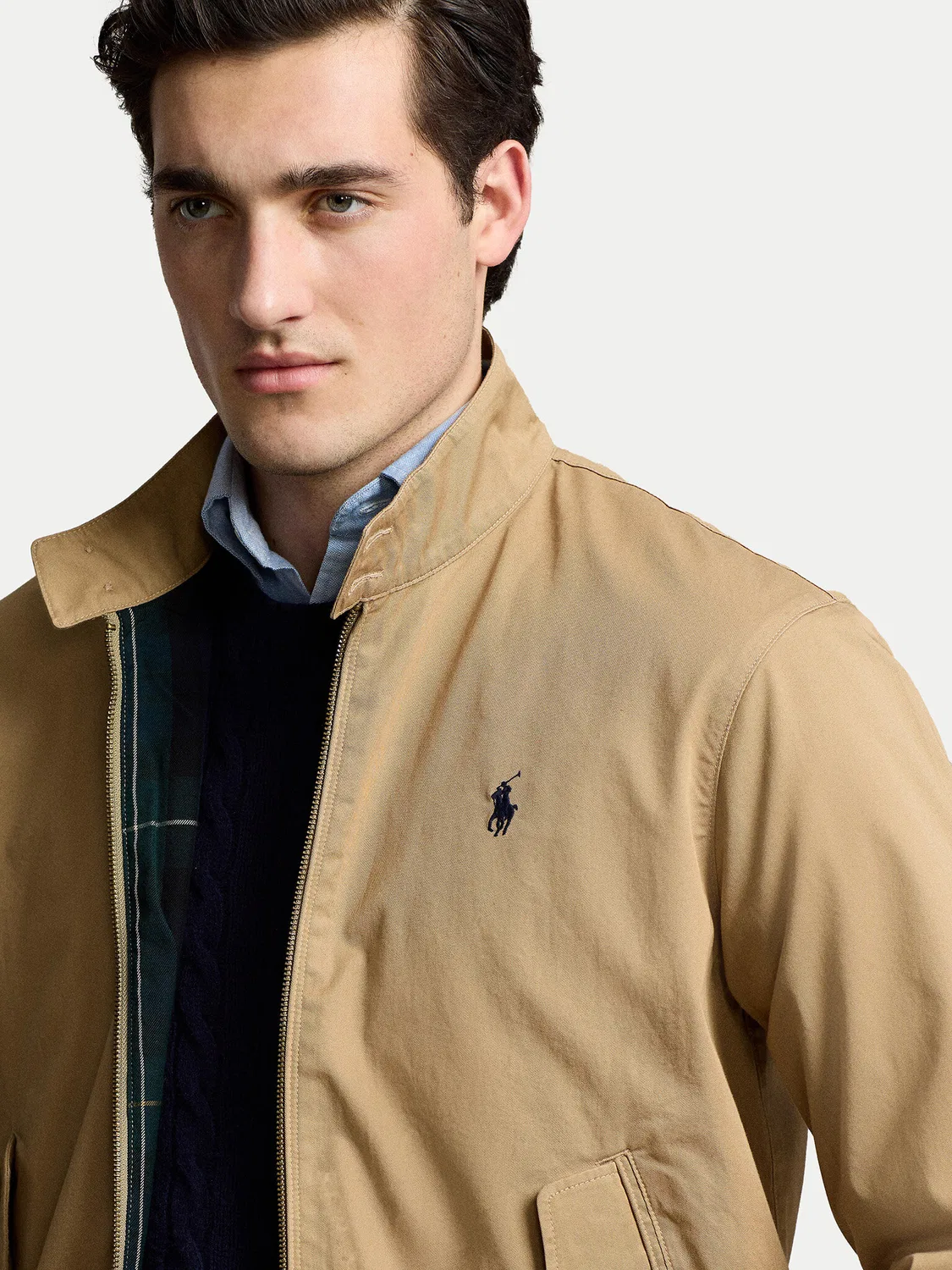 Мужской бомбер стандартного кроя Polo Ralph Lauren, бежевый — фото 4