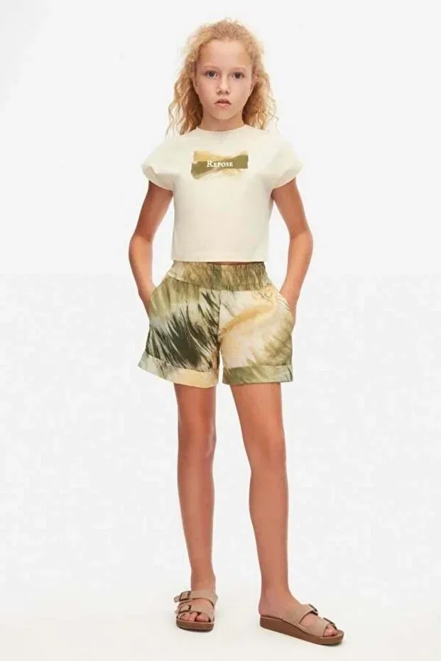 Детские шорты для девочек с принтом Nk Kids, Khaki