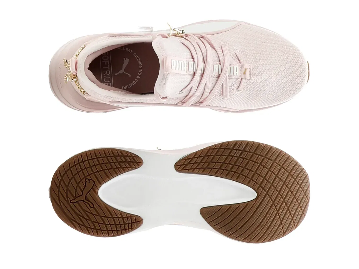 Кроссовки детские с бантом Softride Sabrina Bow, PUMA, светло-розовый — фото 3