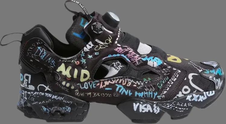 

Кроссовки vetements x instapump fury 'graffiti - black' Reebok, черный