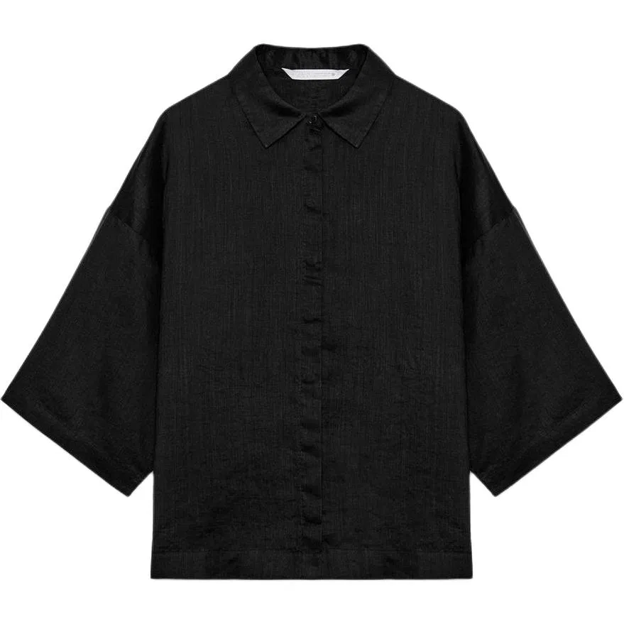 ZARA Женская рубашка с лацканами ZW Shirts Black