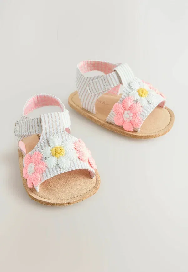Сандалии с цветочной аппликацией Regular fit Next, Pink Neutral Floral, розовый — фото 2