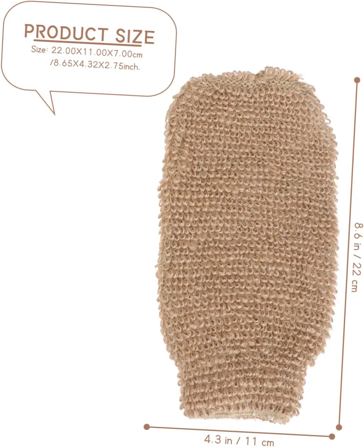 Мочалки для душа FOMIYES, 8 шт, джутовые и точечные, 22x11x7 см, Tan — фото 4