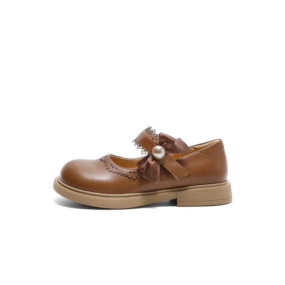 Детские кожаные кроссовки с низким верхом, износостойкие, BELLE, Brown
