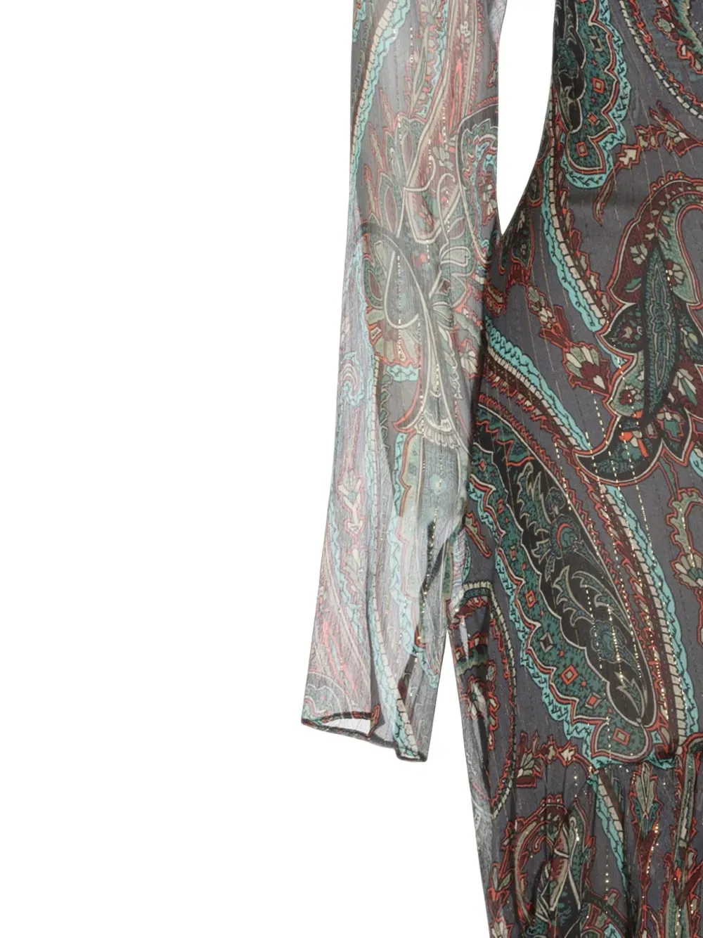 Длинное платье с узором пейсли ETRO, серый — фото 4