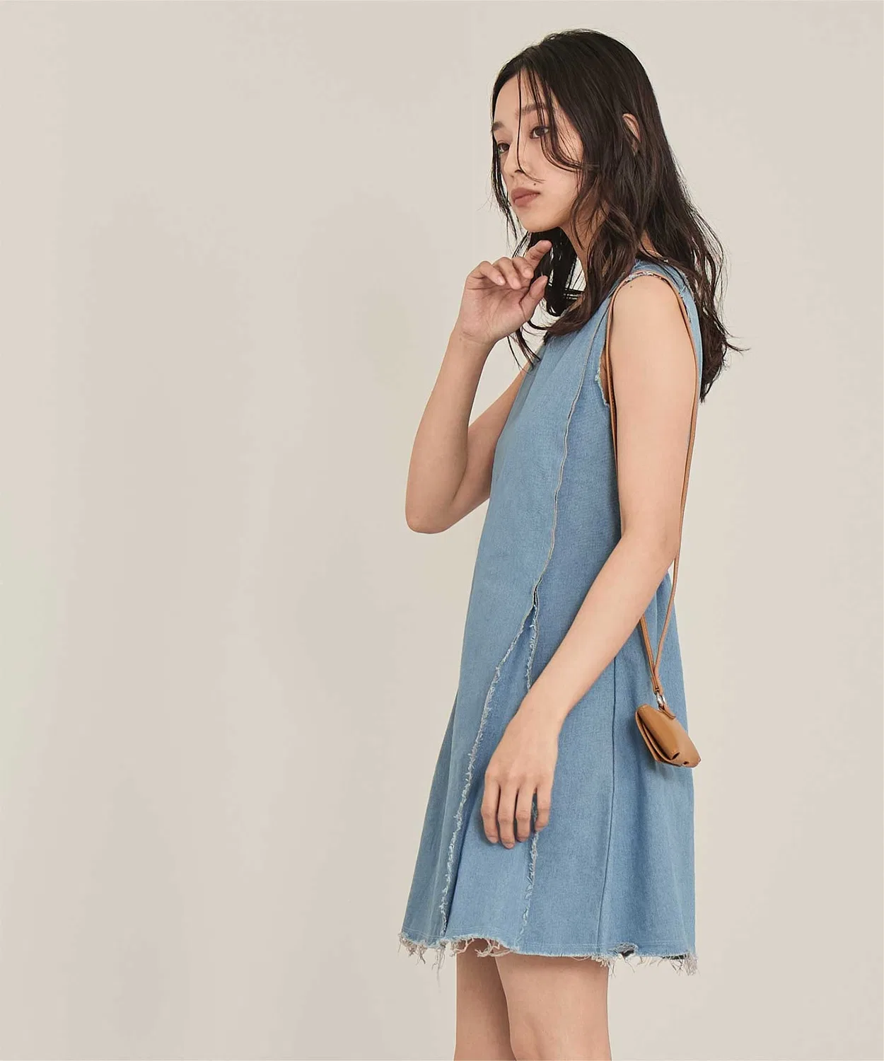 Детское платье без рукавов из денима miette, Light Blue — фото 3