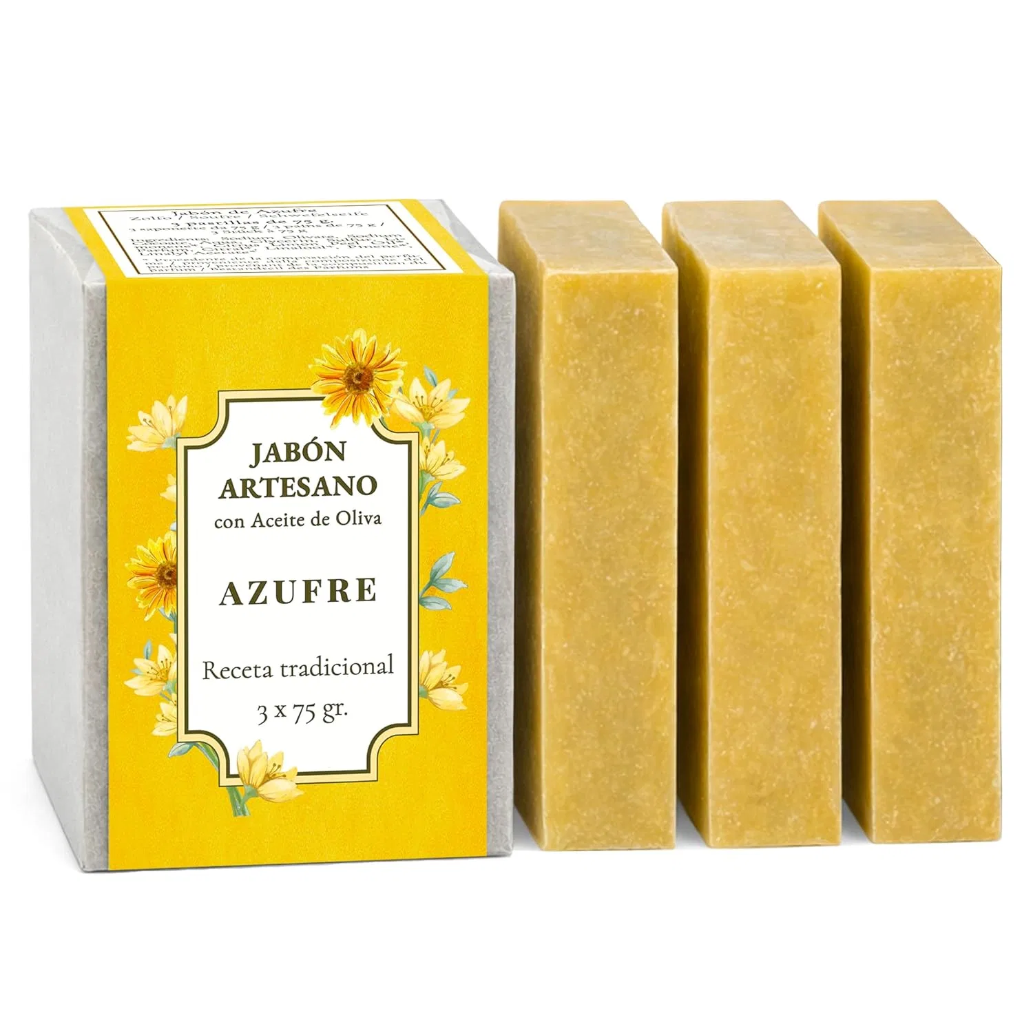 Мыло с серой и оливковым маслом, набор 3 x 75 г, CABRERIZO SOAP, Citrus