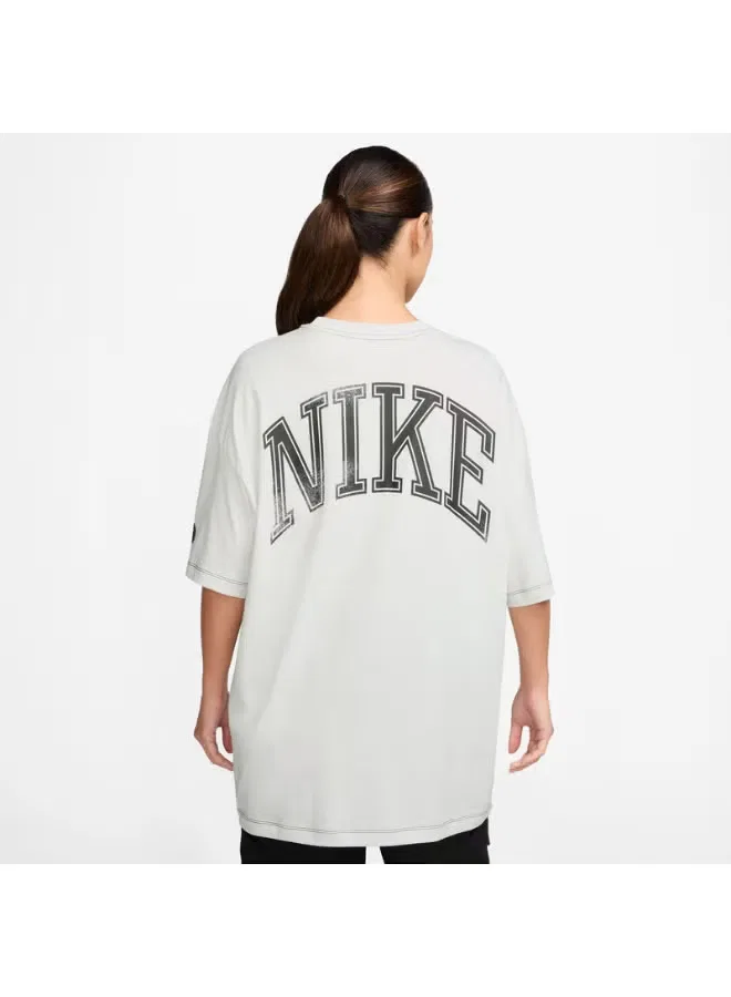 Футболка оверсайз с коротким рукавом с принтом Nike, белый — фото 2