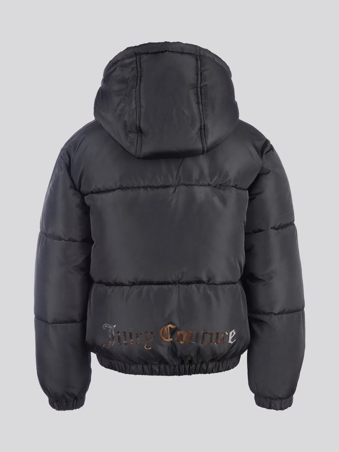 Пуховик укороченный с блестящим покрытием Juicy Couture, черный — фото 3