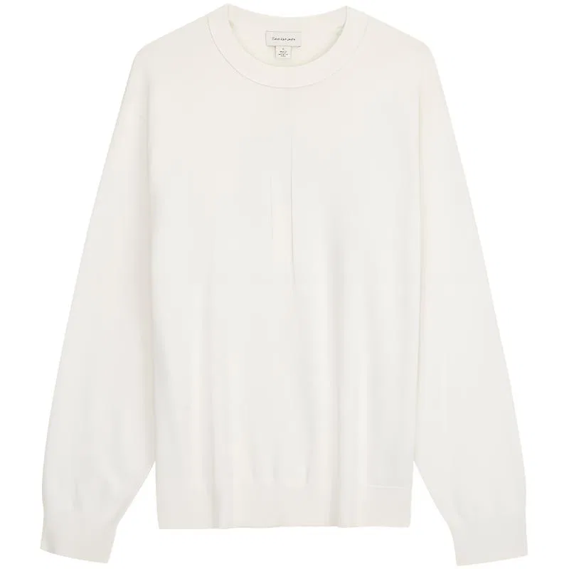 Трикотажный свитер с круглым вырезом, Calvin Klein, Ivory