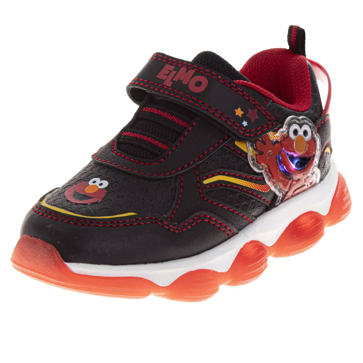 Детские кроссовки для мальчиков с подсветкой Cookie Monster Sesame Street, Black Red