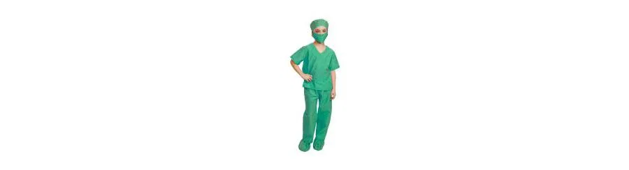 Костюм врача с шапочкой, маской и бахилами Dress Up America, Green — фото 3