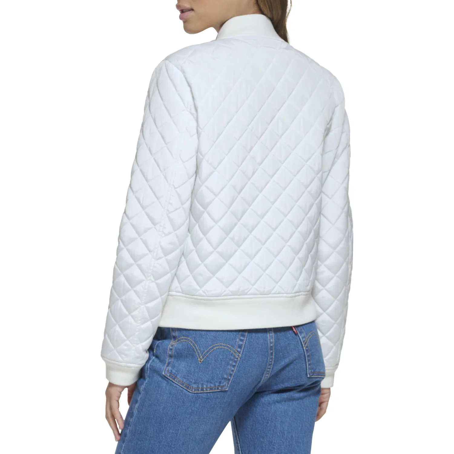 Женская куртка-бомбер стеганая Diamond Levi's, White — фото 4