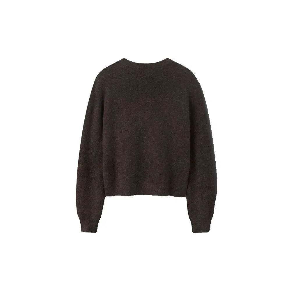 Детский кардиган для девочек с v-образным вырезом Name it Lodet Short LMTD, Brown — фото 2