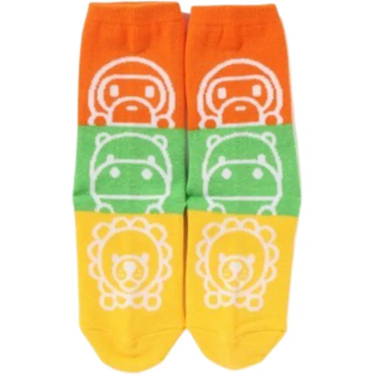 Детские носки с принтом 1 Pack A BATHING APE, Orange — фото 3