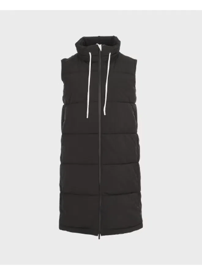 Жилет с воротником-стойкой хлопковый Zara, черный