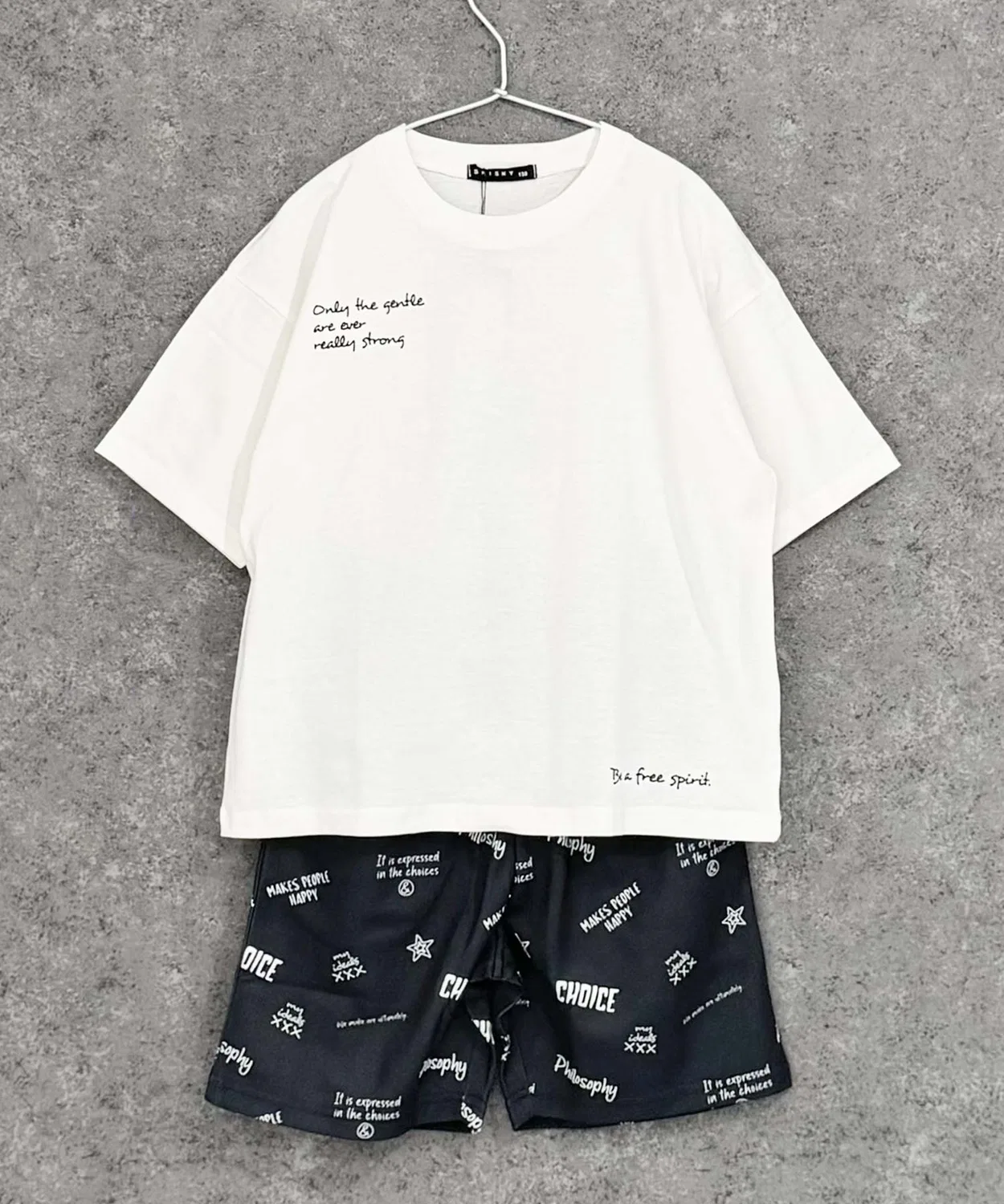 Детский комплект из футболки и шорт с принтом Leopard SHISKY, White