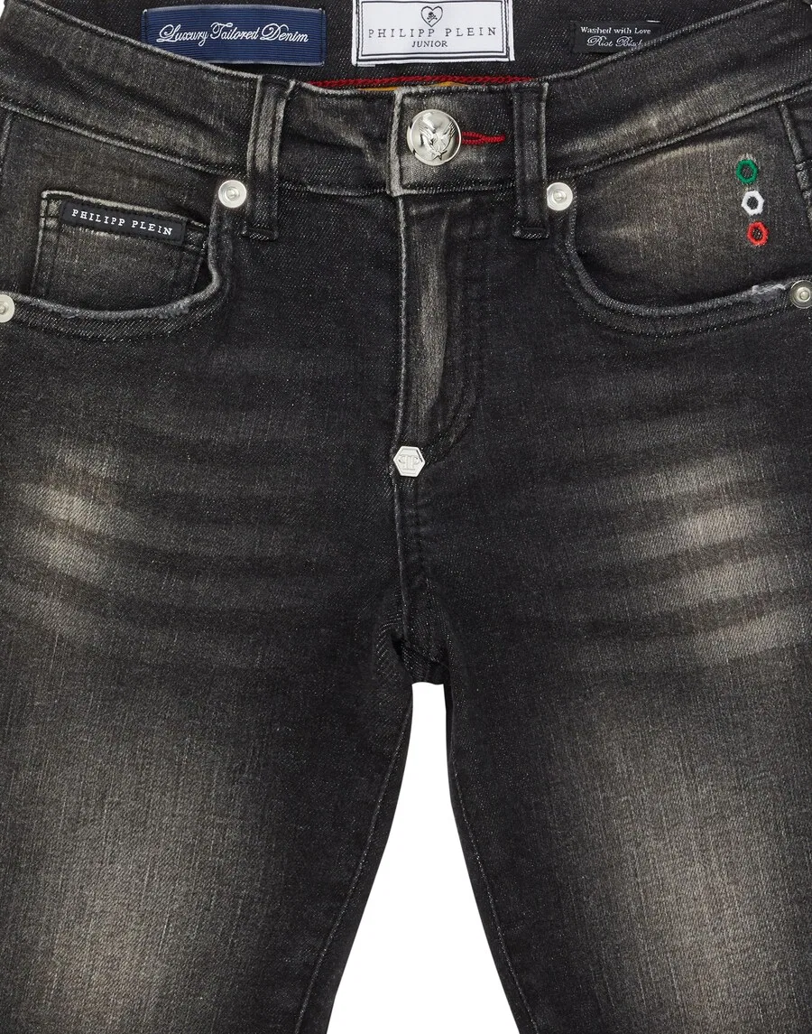 Джинсовые шорты Philipp Plein Regular Jeans 'Mykonos' из черного денима — фото 3