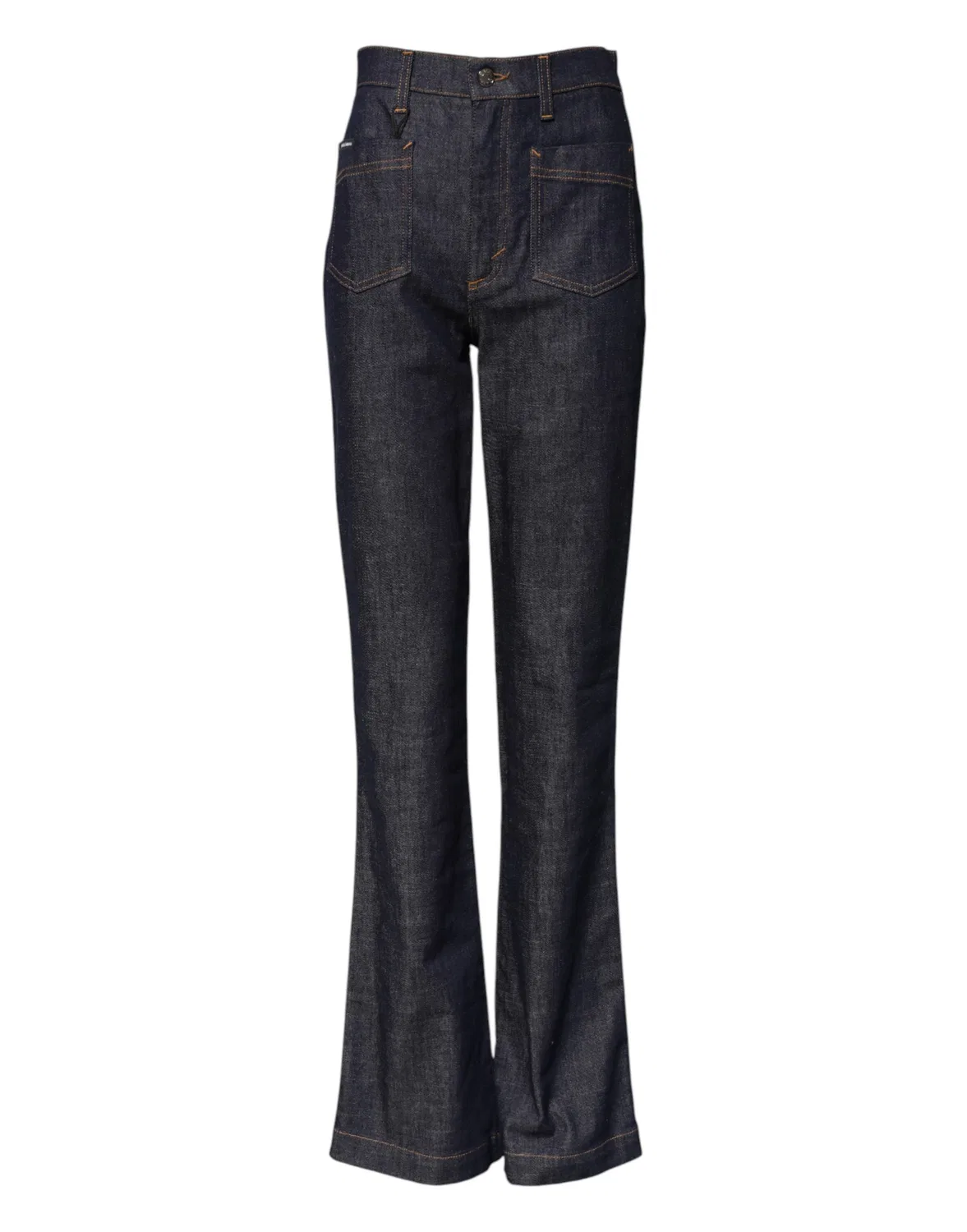 Женские джинсы-клеш с логотипом Flared Wide Leg Denim Dolce & Gabbana, Dark Blue