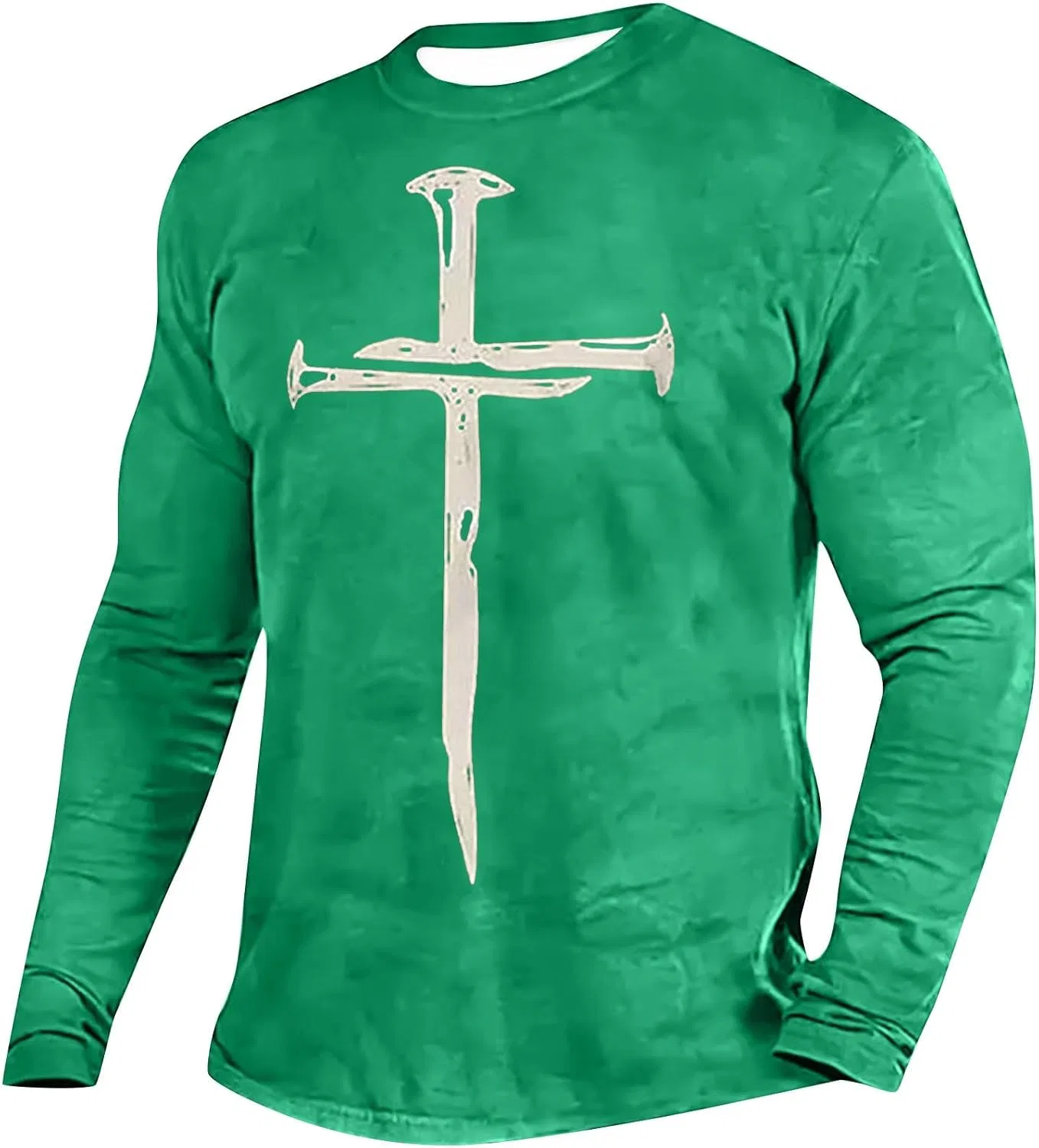 Мужская футболка с принтом креста Jesus NoxwB, Light Green