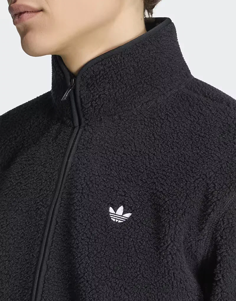 Флисовая куртка Adidas Originals Trefoil essentials, черный — фото 3